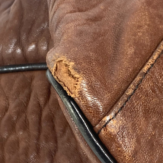 FENDI Shoulder Bag leather Brown Etnico Women Used Authentic