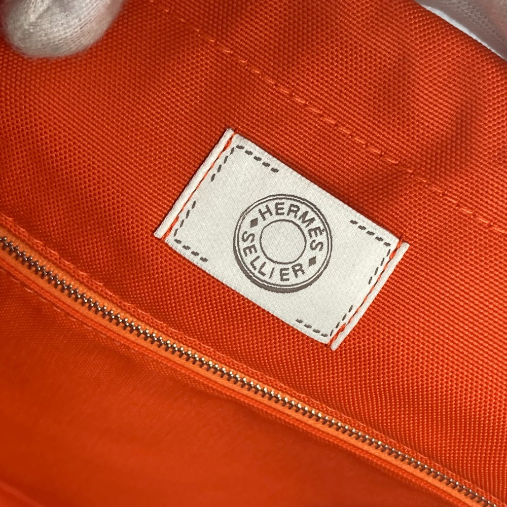 HERMES Tote Bag canvas Navy With bag-in-bag Sucked Pansage Groom Women Used Authentic