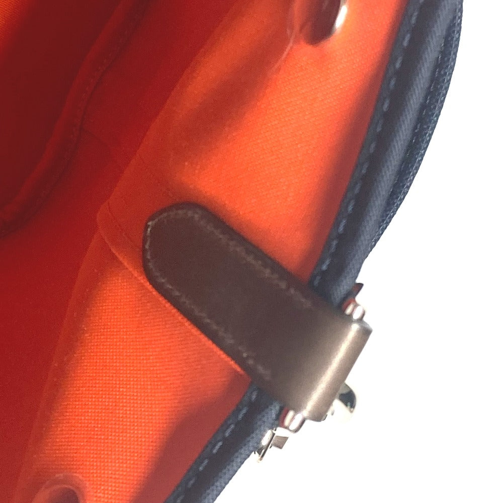 HERMES Tote Bag canvas Navy With bag-in-bag Sucked Pansage Groom Women Used Authentic
