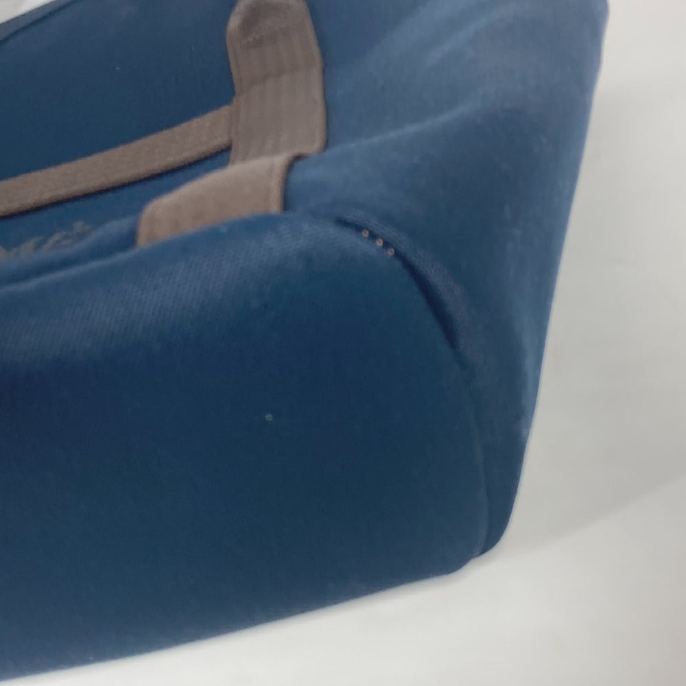 HERMES Tote Bag canvas Navy With bag-in-bag Sucked Pansage Groom Women Used Authentic