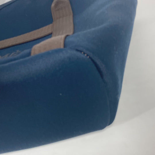 HERMES Tote Bag canvas Navy With bag-in-bag Sucked Pansage Groom Women Used Authentic