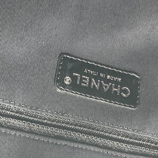 CHANEL Shoulder Bag Nylon canvas black 2.55 metal fittings border