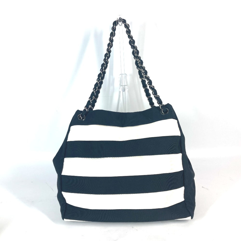 CHANEL Shoulder Bag Nylon canvas black 2.55 metal fittings border