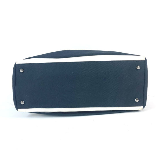 CHANEL Shoulder Bag Nylon canvas black 2.55 metal fittings border