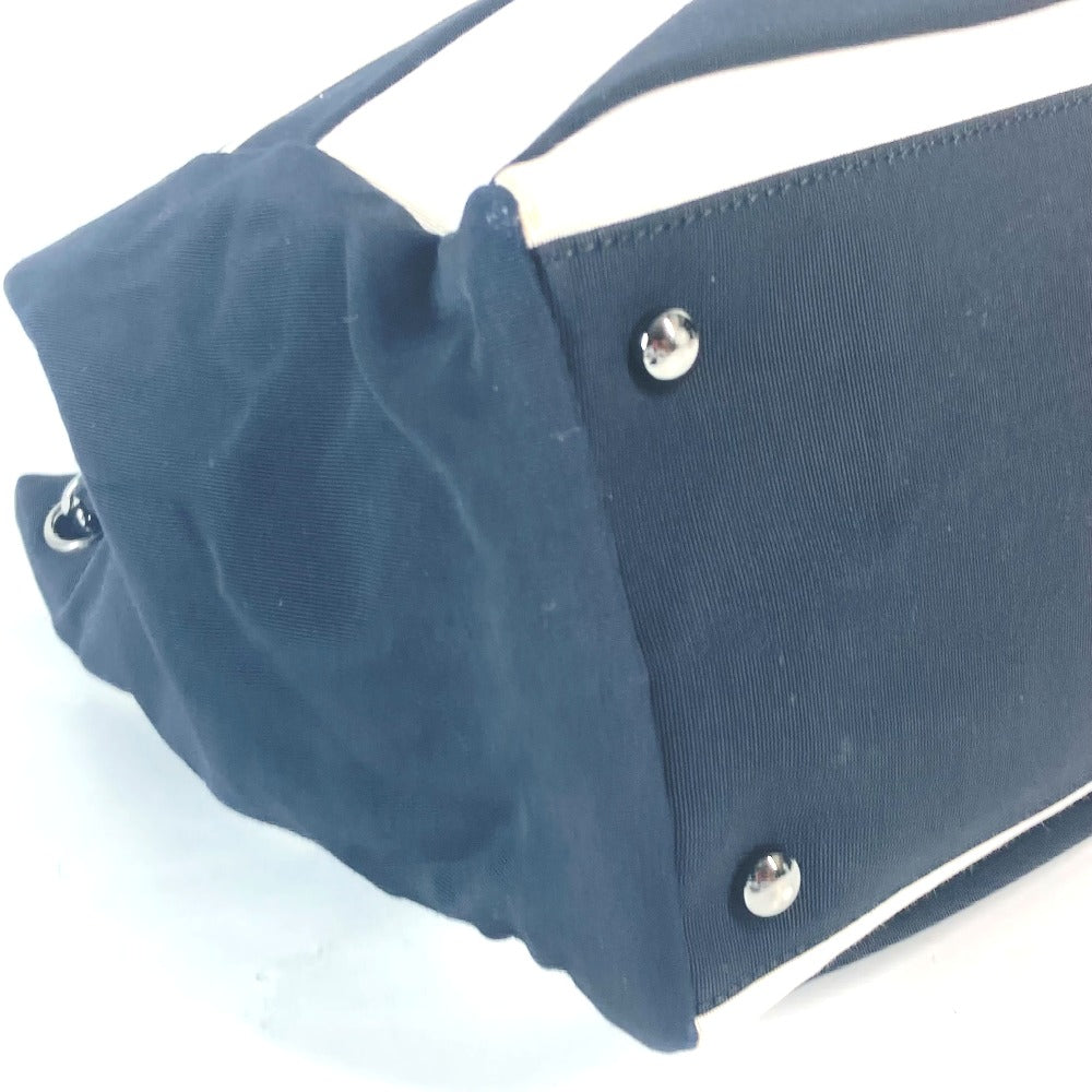 CHANEL Shoulder Bag Nylon canvas black 2.55 metal fittings border