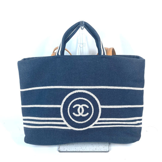 CHANEL Shoulder Bag A92240 Denim, Leather blue denim CC COCO Mark Women Used Authentic