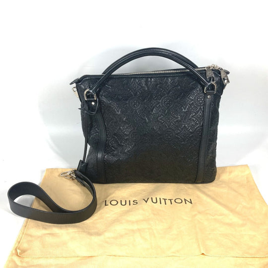 LOUIS VUITTON Shoulder Bag M97071 leather black Monogram Antia Ixia PM Women Used Authentic