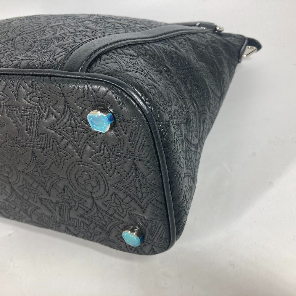 LOUIS VUITTON Shoulder Bag M97071 leather black Monogram Antia Ixia PM Women Used Authentic