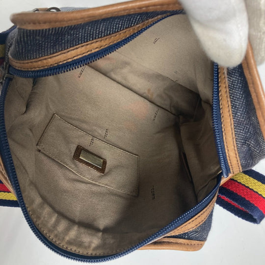 FENDI Shoulder Bag denim blue Pochette logo
