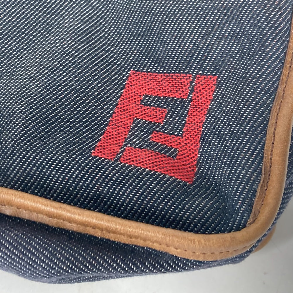 FENDI Shoulder Bag denim blue Pochette logo
