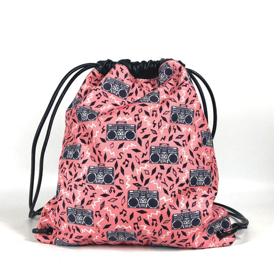 SAINT LAURENT PARIS Backpack 553919 Leather / canvas pink BoomboxPattern Teddy knapsack