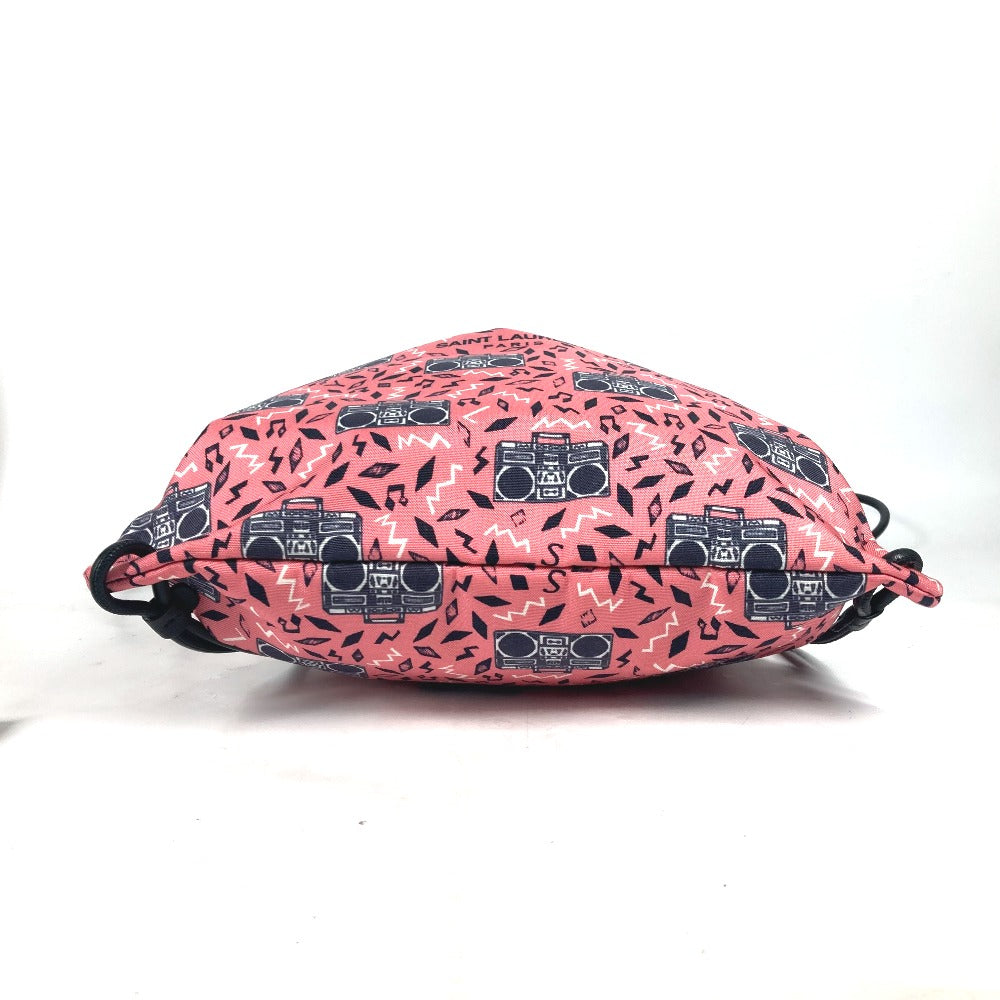 SAINT LAURENT PARIS Backpack 553919 Leather / canvas pink BoomboxPattern Teddy knapsack