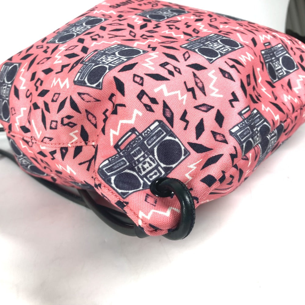 SAINT LAURENT PARIS Backpack 553919 Leather / canvas pink BoomboxPattern Teddy knapsack
