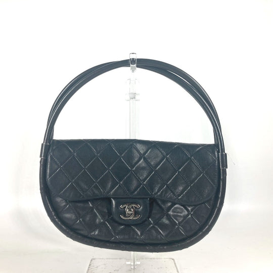 CHANEL Handbag lambskin black Hula hoop