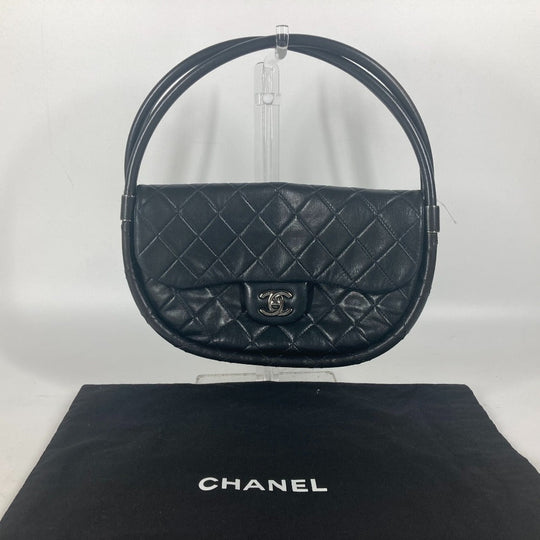 CHANEL Handbag lambskin black Hula hoop