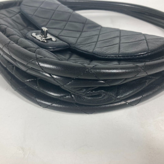 CHANEL Handbag lambskin black Hula hoop