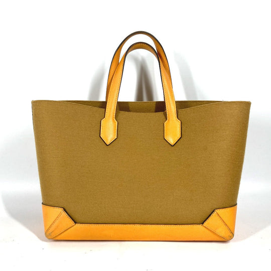 HERMES Shoulder Bag Felt, Epsom Yellow type Maxibox Hippo 30 Women Used Authentic