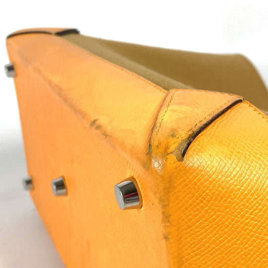 HERMES Shoulder Bag Felt, Epsom Yellow type Maxibox Hippo 30 Women Used Authentic
