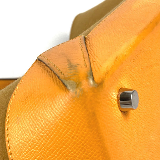 HERMES Shoulder Bag Felt, Epsom Yellow type Maxibox Hippo 30 Women Used Authentic