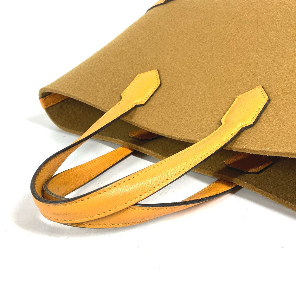 HERMES Shoulder Bag Felt, Epsom Yellow type Maxibox Hippo 30 Women Used Authentic