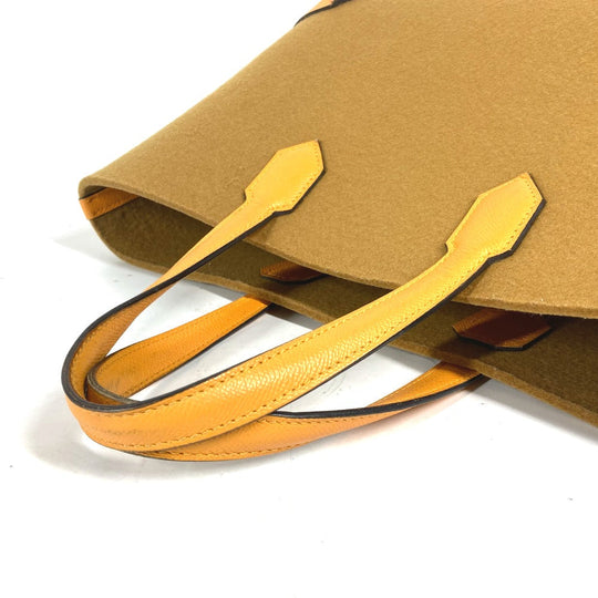 HERMES Shoulder Bag Felt, Epsom Yellow type Maxibox Hippo 30 Women Used Authentic
