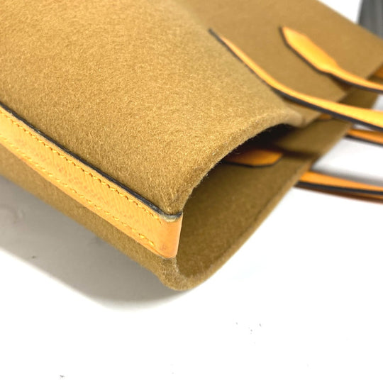 HERMES Shoulder Bag Felt, Epsom Yellow type Maxibox Hippo 30 Women Used Authentic