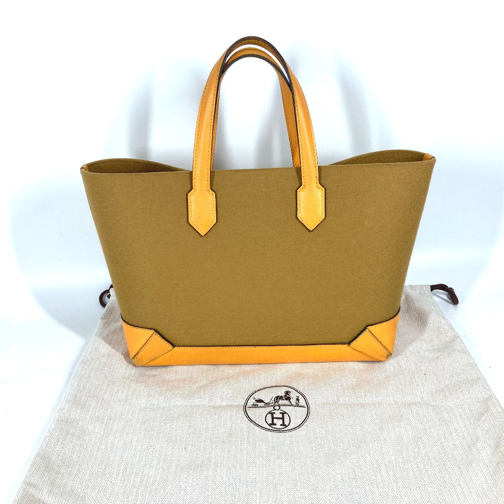HERMES Shoulder Bag Felt, Epsom Yellow type Maxibox Hippo 30 Women Used Authentic