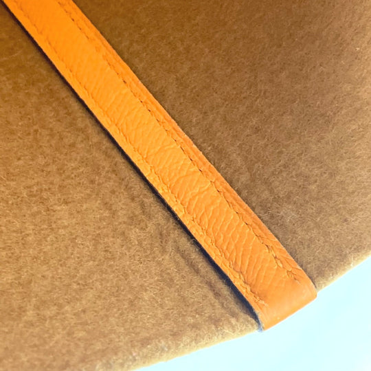 HERMES Shoulder Bag Felt, Epsom Yellow type Maxibox Hippo 30 Women Used Authentic