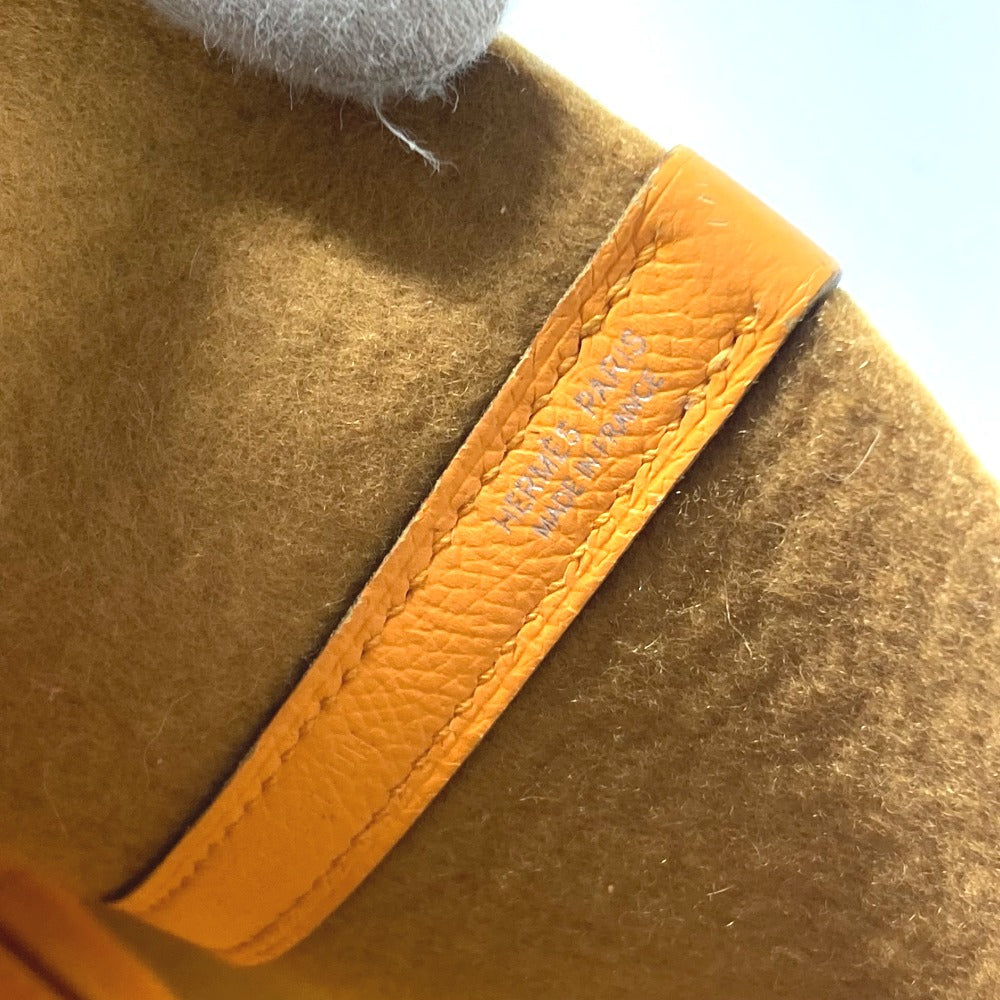 HERMES Shoulder Bag Felt, Epsom Yellow type Maxibox Hippo 30 Women Used Authentic