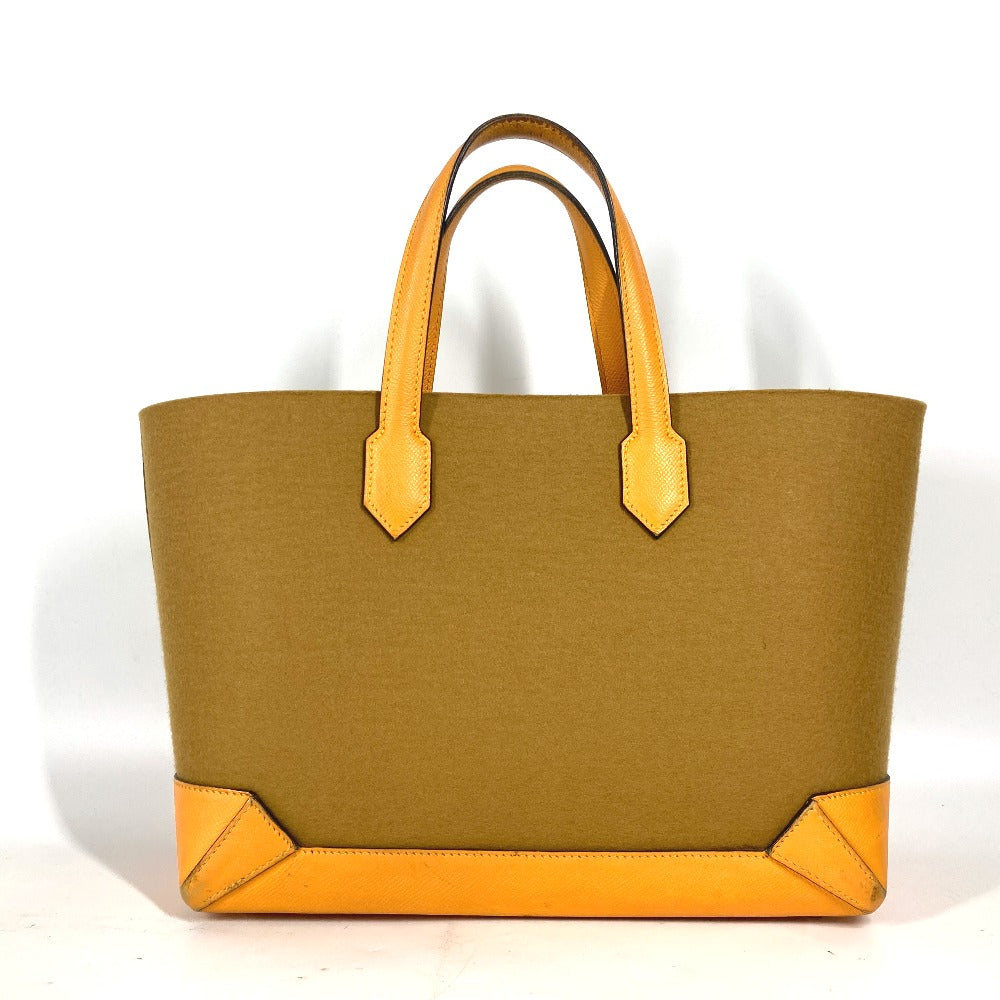 HERMES Shoulder Bag Felt, Epsom Yellow type Maxibox Hippo 30 Women Used Authentic