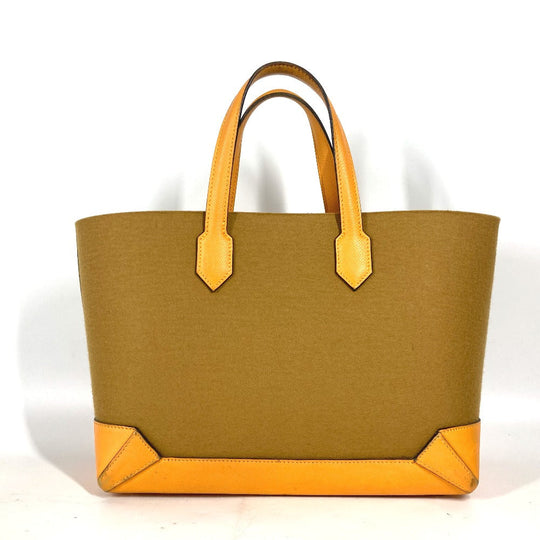HERMES Shoulder Bag Felt, Epsom Yellow type Maxibox Hippo 30 Women Used Authentic