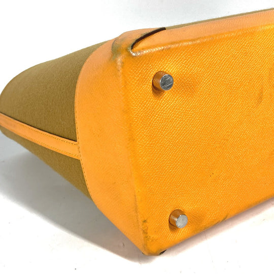 HERMES Shoulder Bag Felt, Epsom Yellow type Maxibox Hippo 30 Women Used Authentic
