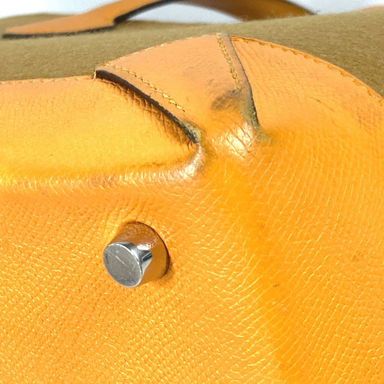 HERMES Shoulder Bag Felt, Epsom Yellow type Maxibox Hippo 30 Women Used Authentic