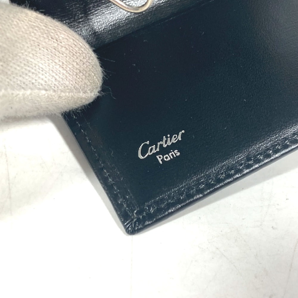 CARTIER Key case Key holder  leather black Must Line logo unisex(Unisex) Used Authentic