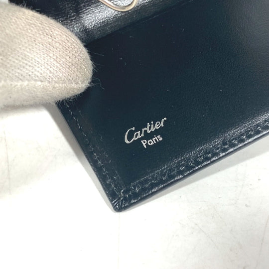 CARTIER Key case Key holder  leather black Must Line logo unisex(Unisex) Used Authentic