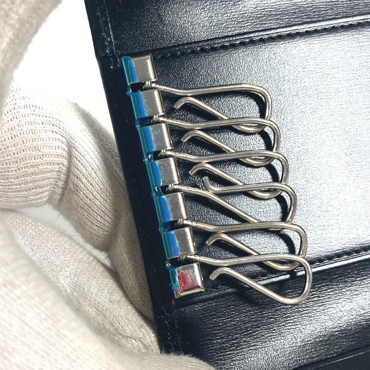 CARTIER Key case Key holder  leather black Must Line logo unisex(Unisex) Used Authentic