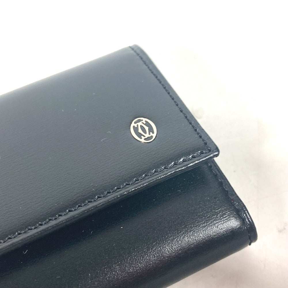 CARTIER Key case Key holder  leather black Must Line logo unisex(Unisex) Used Authentic