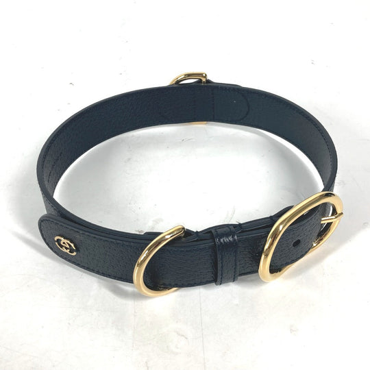 GUCCI others 695256 leather black GG Large/Extra Large Pet Collar L