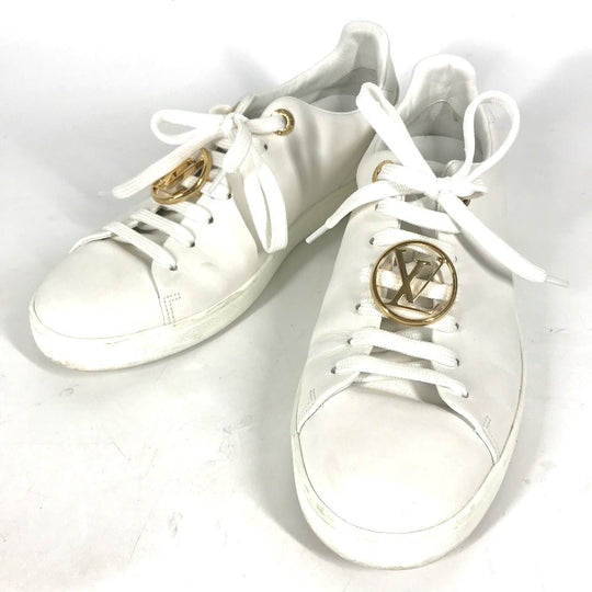 LOUIS VUITTON sneakers 1A2XOM leather white Monogram Front Row Line Sneakers 36