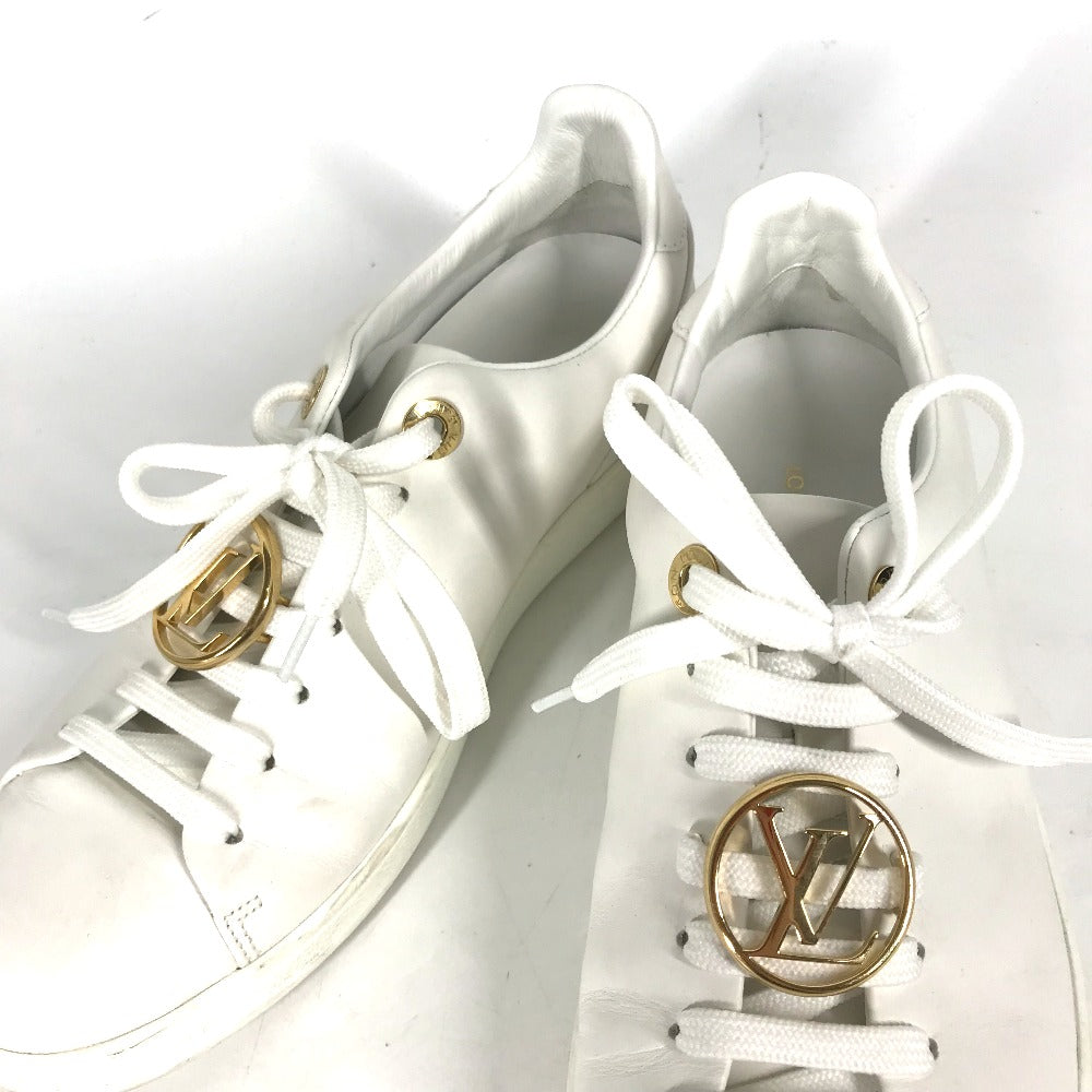 LOUIS VUITTON sneakers 1A2XOM leather white Monogram Front Row Line Sneakers 36