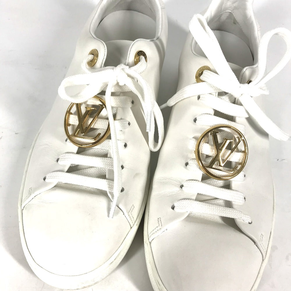 LOUIS VUITTON sneakers 1A2XOM leather white Monogram Front Row Line Sneakers 36