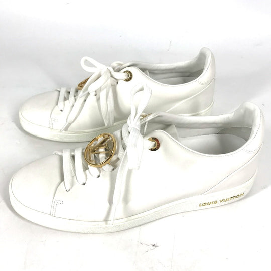 LOUIS VUITTON sneakers 1A2XOM leather white Monogram Front Row Line Sneakers 36