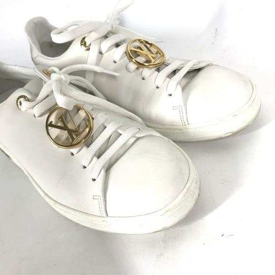 LOUIS VUITTON sneakers 1A2XOM leather white Monogram Front Row Line Sneakers 36