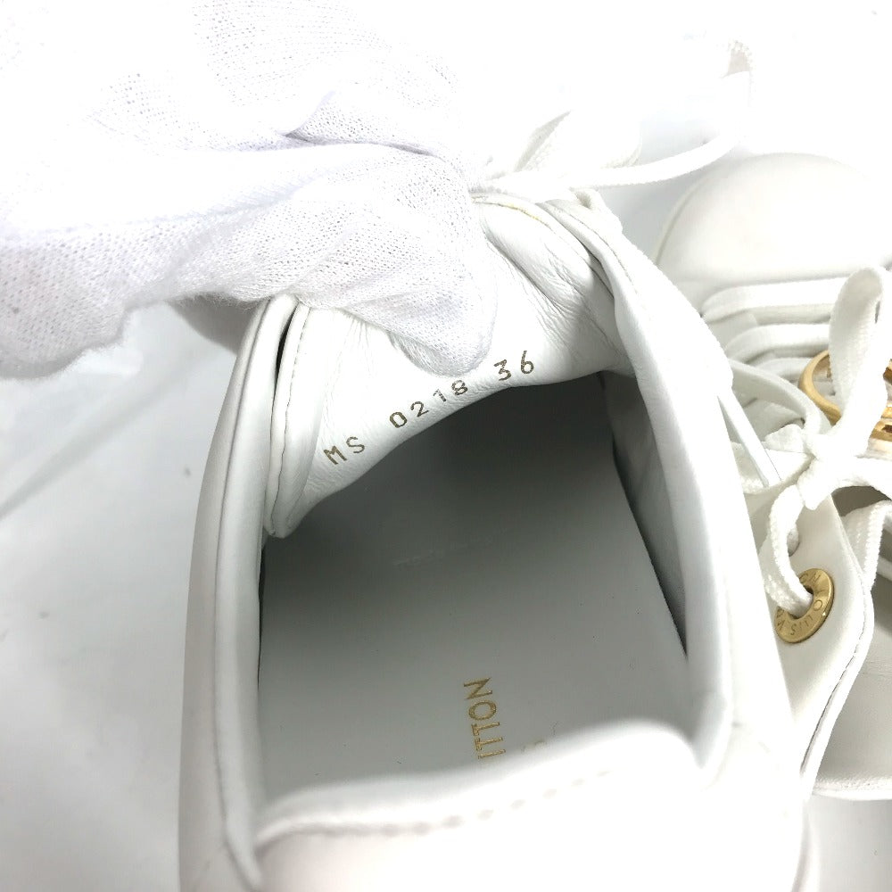 LOUIS VUITTON sneakers 1A2XOM leather white Monogram Front Row Line Sneakers 36