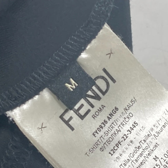 FENDI Short sleeve T-shirt FY0936 cotton black Marc Jacobs collaboration logo mens M Used Authentic