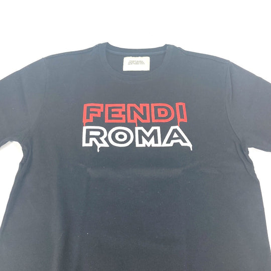FENDI Short sleeve T-shirt FY0936 cotton black Marc Jacobs collaboration logo mens M Used Authentic
