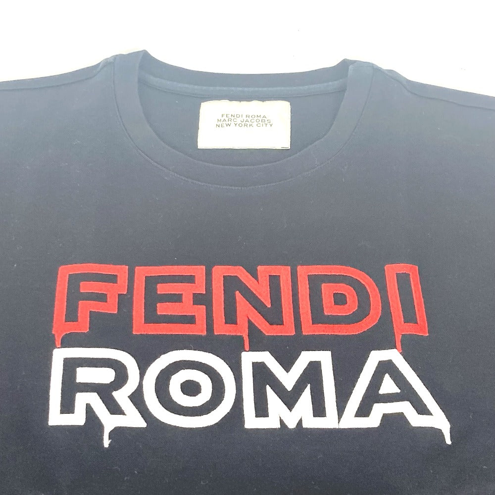 FENDI Short sleeve T-shirt FY0936 cotton black Marc Jacobs collaboration logo mens M Used Authentic