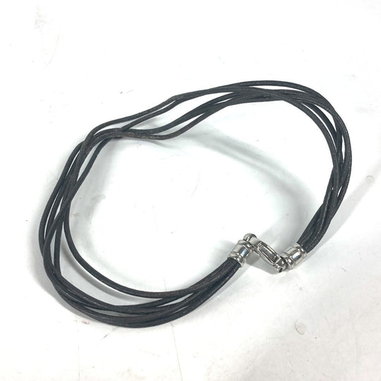 BVLGARI choker leather Dark brown Necklace 5-row choker