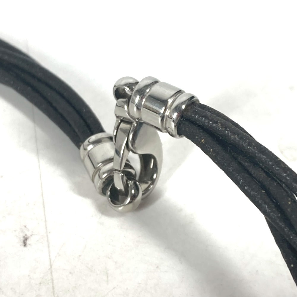 BVLGARI choker leather Dark brown Necklace 5-row choker