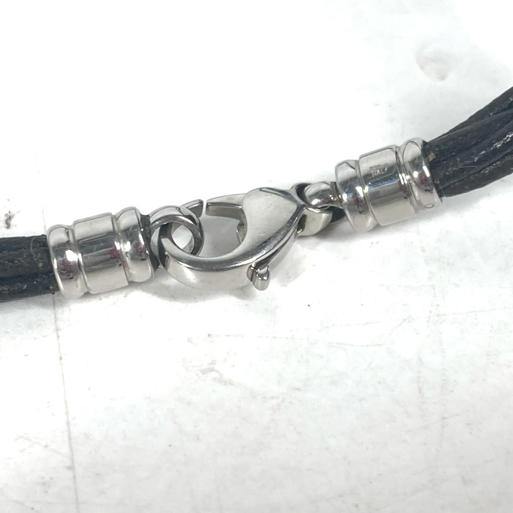 BVLGARI choker leather Dark brown Necklace 5-row choker